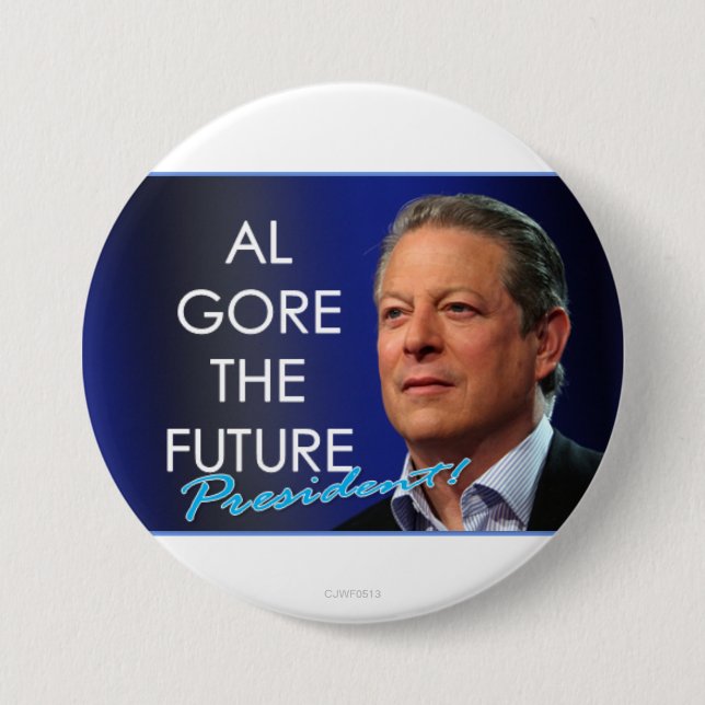 Al Gore den framtida presidenten klämmer fast 3 Knapp (Framsida)