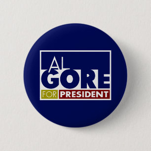 Al Gore för presidenten V1 Knapp