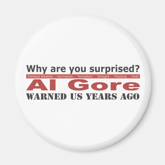Al Gore varnade oss Magnet (Framsidan)