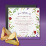 Al Hamichya PERSONALIZEDJewish Bluting After Meal<br><div class="desc">Perfekt som liten bortgång från Chanukah eller Pub/Bat mitzvah Party. Mishloach Manos förenar sig med ett litet flaska i vin och en del Hamentashen, och ni är alla klara! Fullt Al Hamichya - Den hebreiska välsignelsen efter att ha ätit omges av moderna blommigtar, kärnor och frukter från Israel. Denna välsignelse...</div>