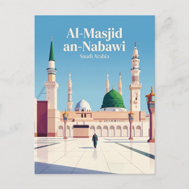 Al-Masjid an-Nabawi (Profetens moské) Vykort (Framsida)