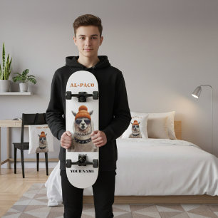 AL-PACO Skräddarsydd Urban Skater Alpaca Mini Skateboard Bräda 18,5 Cm