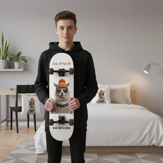 AL-PACO | Skräddarsydd Urban Skater Alpaca Mini Skateboard Bräda 18,5 Cm