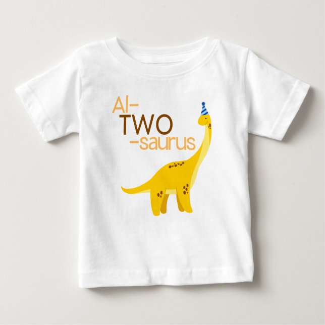 Al-TWO-saurus Second Birthday Dinosaur Shirt T (Framsida)