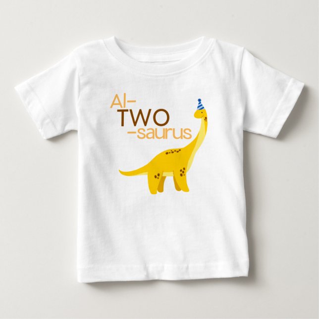 Al-TWO-saurus Second Birthday Dinosaur Shirt T Shirt (Framsida)