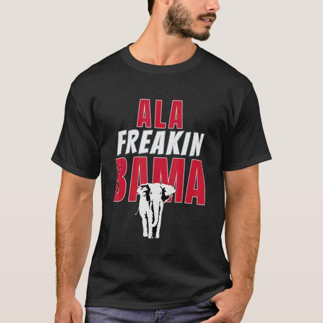 Ala Freakin Bama Elephant - Tiden är Crimson VI T Shirt (Framsida)
