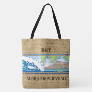 Ala Moana Hawaiian Monogram Beach Bag Tygkasse
