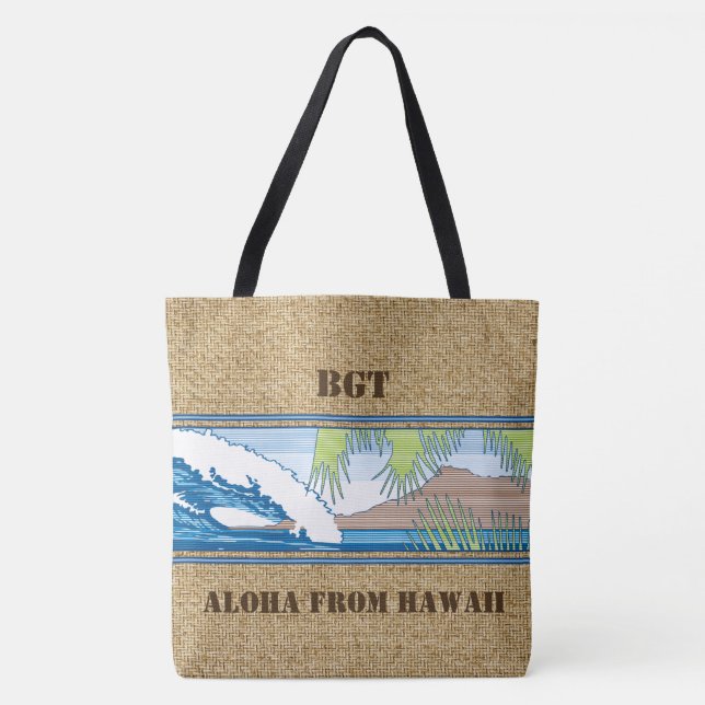 Ala Moana Hawaiian Monogram Beach Bag Tygkasse (Framsida)