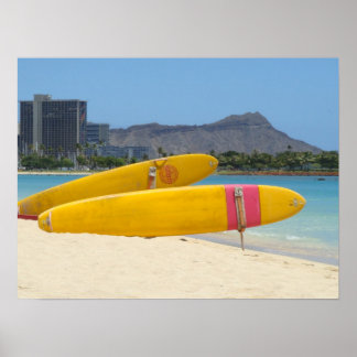 Ala Moana Surfboard Poster