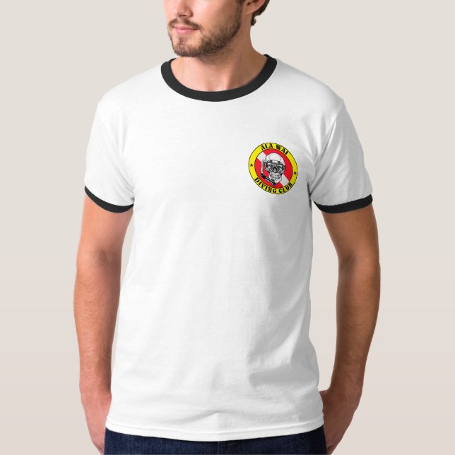 Ala Wai Canal Diving Klubb Ringer Tshirt T Shirt (Framsida)