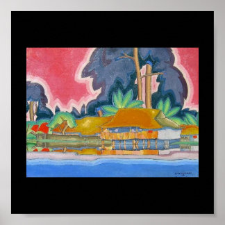 Ala Wai, Honolulu av Arman Manookian c. 1920-talet Poster