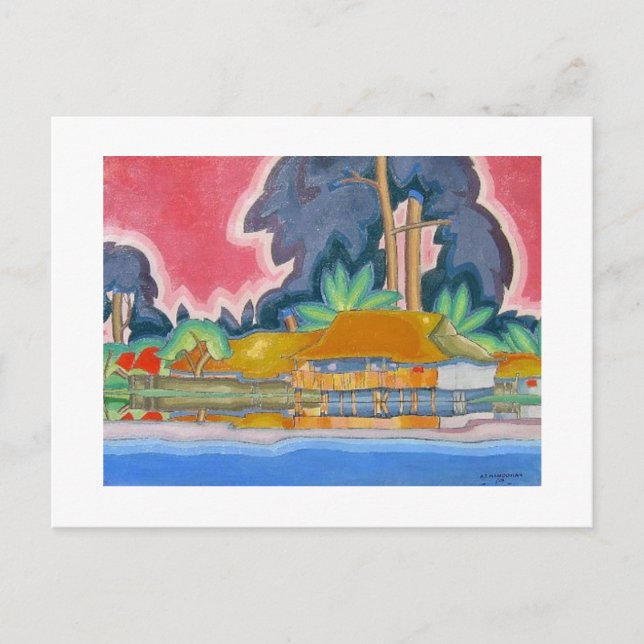 Ala Wai, Honolulu av Arman Manookian c. 1920-talet Vykort (Framsida)