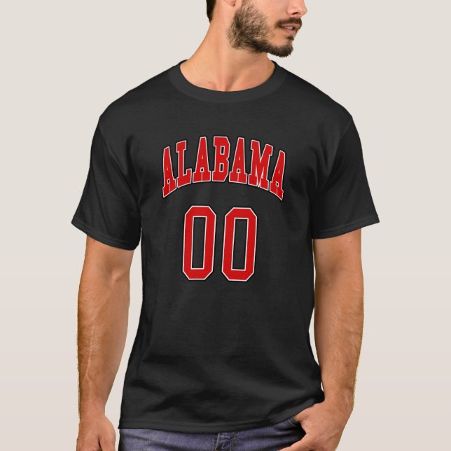 Alabama 00 Idrottslag Throwback Design Alabama T Shirt (Framsida)