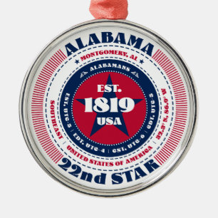 Alabama 22:a statliga julprydnaden julgransprydnad metall