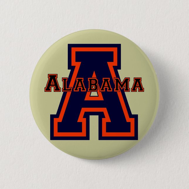 Alabama "A" blått och orange Knapp (Framsida)