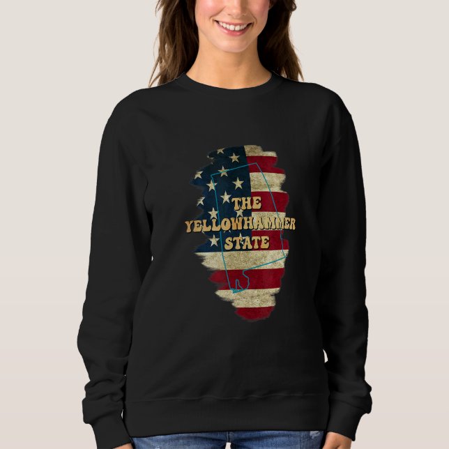 Alabama Al Us Flagga Motto T Shirt (Framsida)