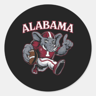 Alabama Al Vintage Sport Rolig Kärlek Elefant Anim Runt Klistermärke