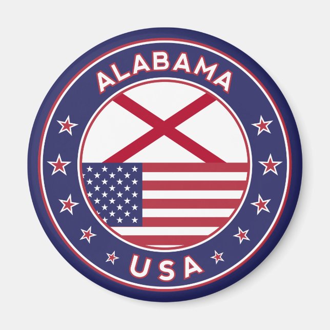 Alabama, Alabama t-shirt, Alabama-dekal, Magnet (Framsidan)