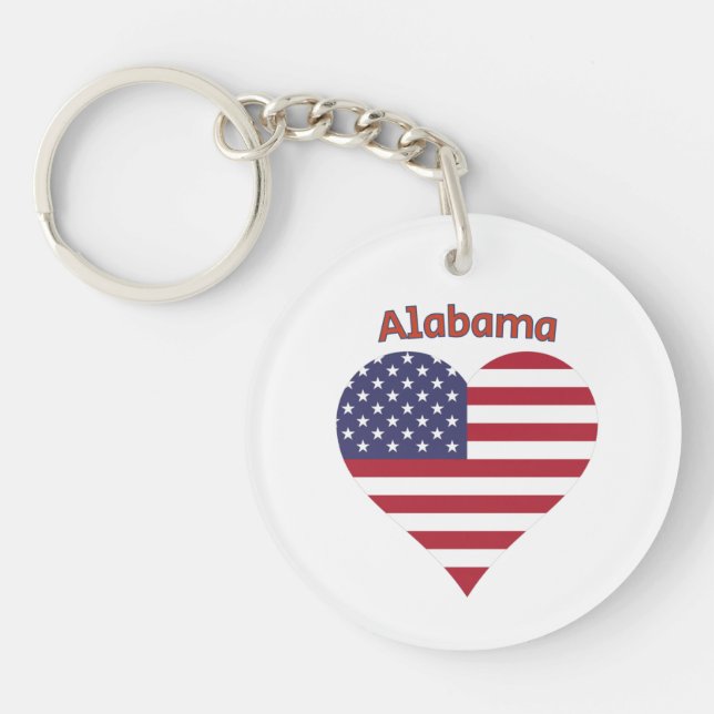 Alabama American Flagga Heart (Framsidan)