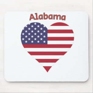 Alabama American Flagga Heart Musmatta