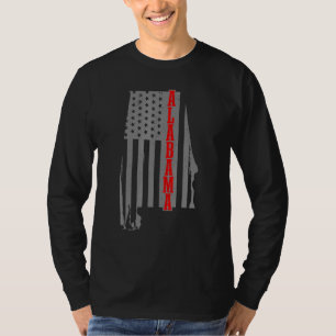 Alabama American Flagga State Karta Pride Patrioti T Shirt