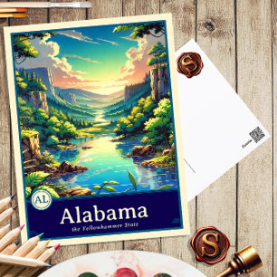 Alabama Anime Stil Cel Shaded-vykort Vykort