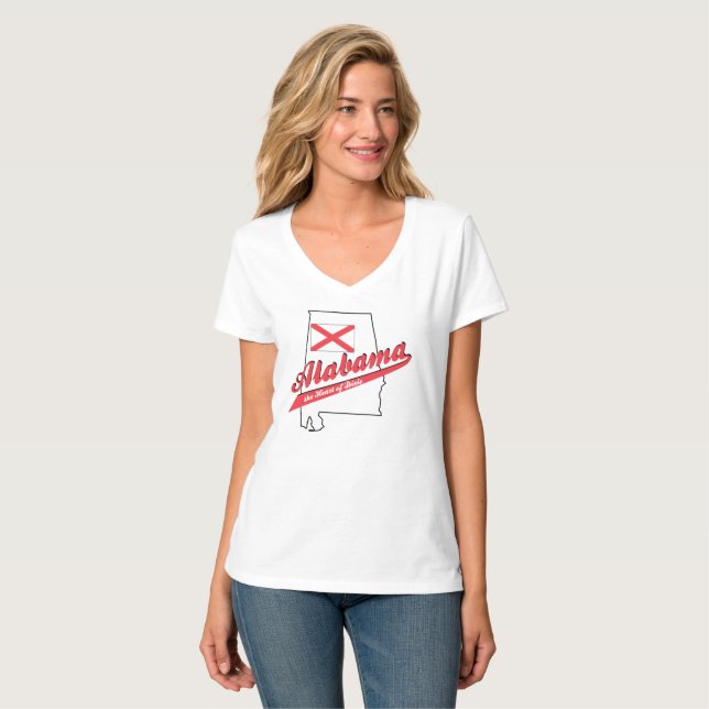 Alabama är hem V Nacke Nano Top for Women Tröja (Hel framsida)