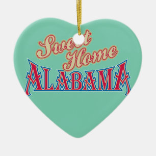 Alabama är hemmet julgransprydnad keramik