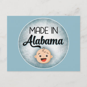 Alabama Baby Funny Blue New Boy-vykort Vykort