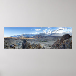 Alabama Backe Panorama - Owens Valley - Sierra Poster