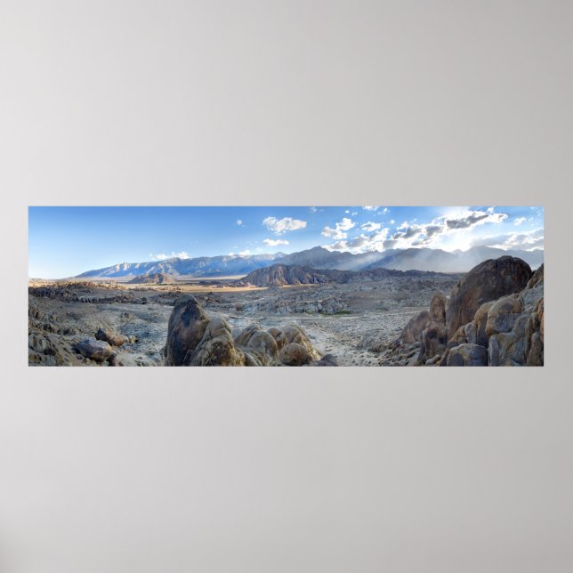 Alabama Backe Panorama - Owens Valley - Sierra Poster (Framsidan)