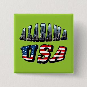 Alabama Bild och USA flagga Font Knapp