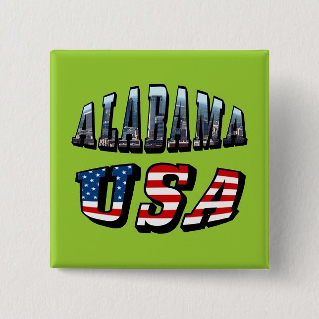 Alabama Bild och USA flagga Font Knapp (Framsida)