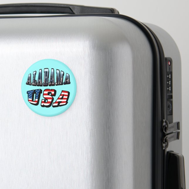 Alabama Bild och USA flagga Font Magnet (In Situ (Luggage))
