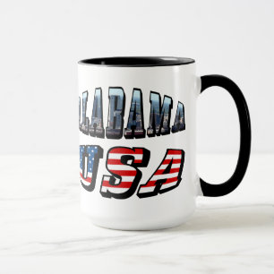 Alabama Bild och USA flagga Font Mugg