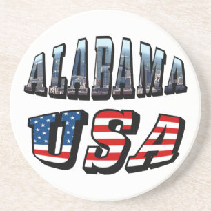 Alabama Bild och USA flagga Font Underlägg Sandsten