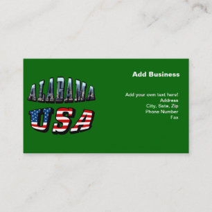 Alabama Bild och USA flagga Font Visitkort
