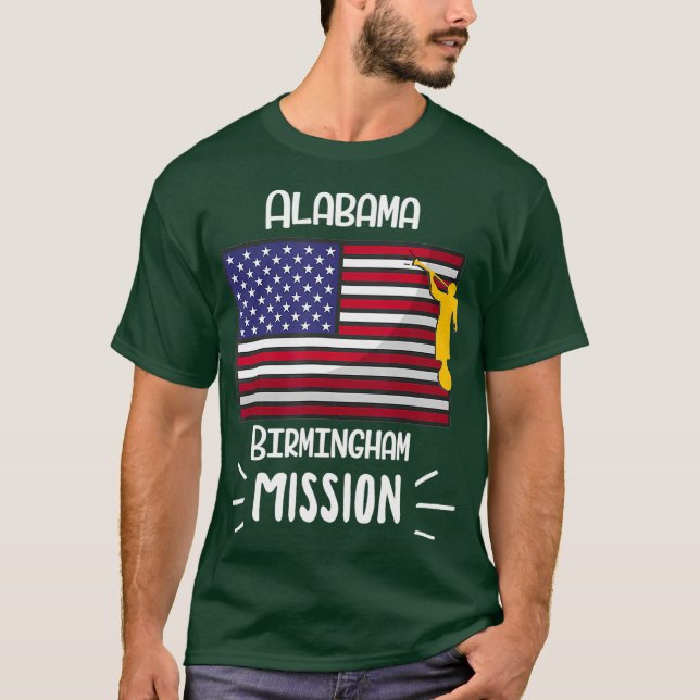 Alabama Birmingham Mormon LDS Mission Missionary T Shirt (Framsida)