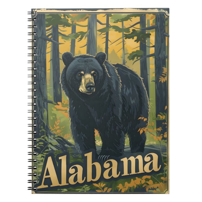 Alabama Black Bear Anteckningsbok (Framsidan)