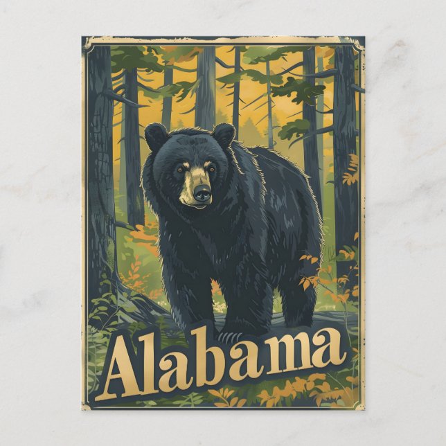 Alabama Black Bear Vykort (Framsida)