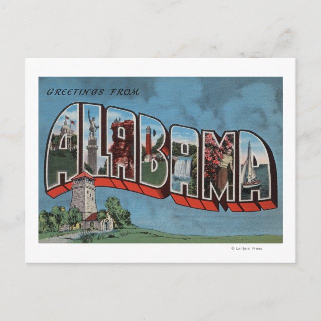 Alabama (blått)Stor-Brev ScenesAlabama Vykort (Framsida)