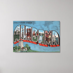 Alabama (blått) stort brev ScenesAlabama Canvastryck