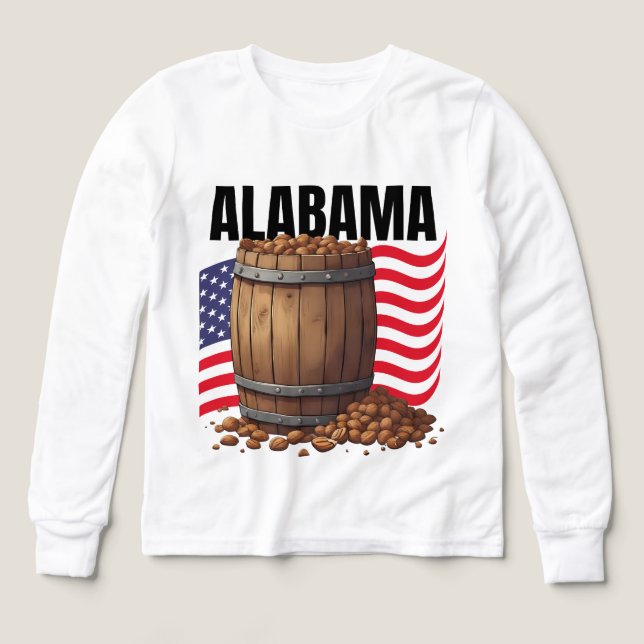 Alabama Boys Bella+Canvas Long Sleeve T Shirt (Design framsida)