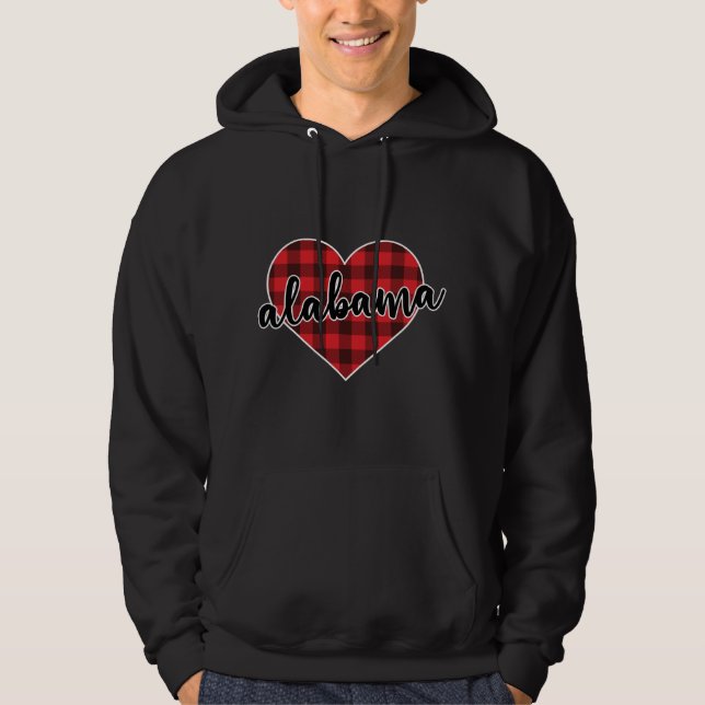 Alabama Buffalo Play Heart Mysigt Julvinter Hoodie (Framsida)
