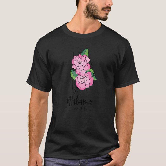 Alabama Camellia Flower T Shirt (Framsida)
