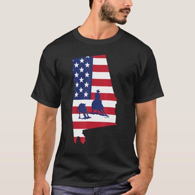 Alabama Cining Horse Usa T Shirt (Framsida)