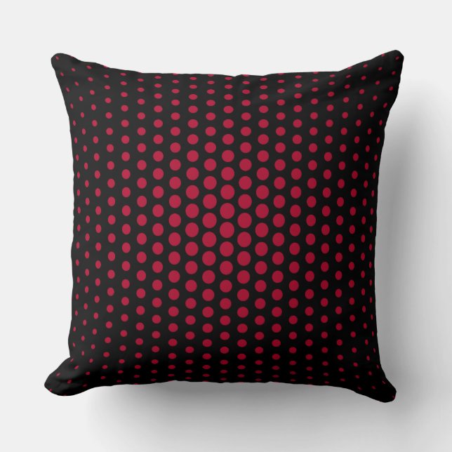 Alabama crimson Techno Dots Modern Black Kudde (Framsida)