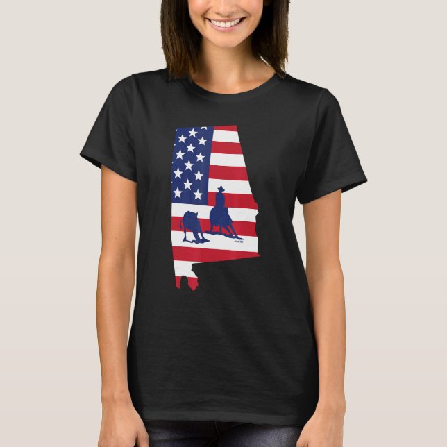 Alabama Cutting Horse Usa T Shirt (Framsida)