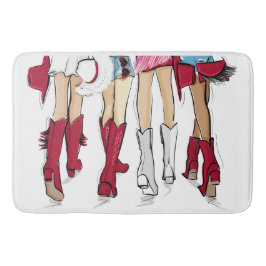 Alabama Dam Mode Cowboy Boot Red White Badrumsmatta