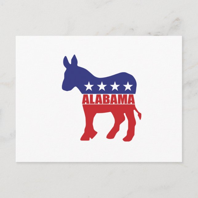 Alabama Democrat Donkey Vykort (Framsida)